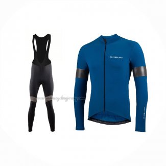 2021 Cycling Jersey Nalini Blue Long Sleeve And Bib Short (2)